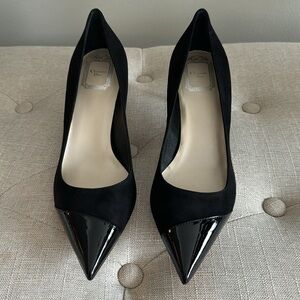 Christian Dior suede/patent leather kitten heel